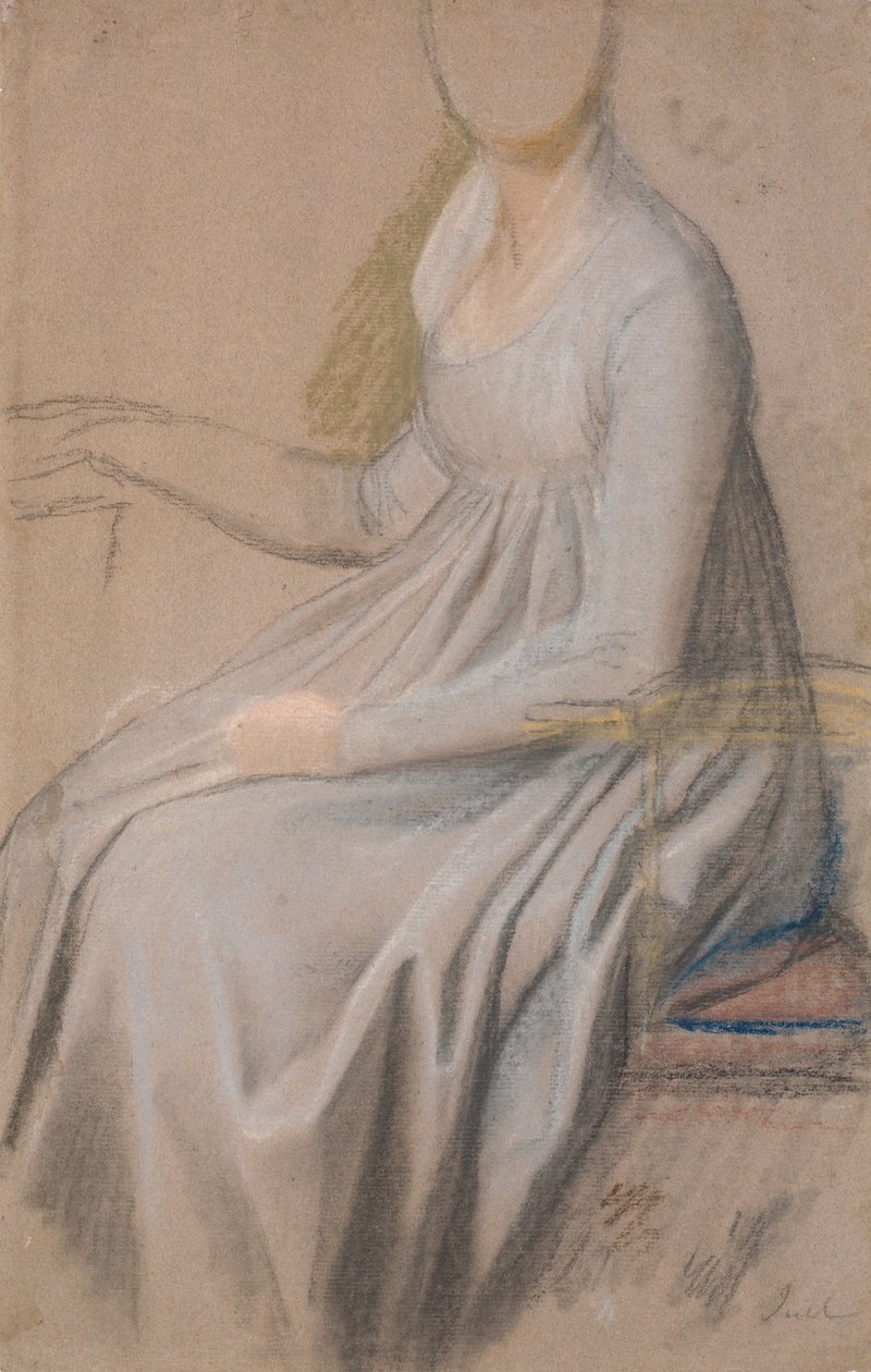 Estudo de figurino para o retrato da Condessa Agnete Marie Rosencrone de Jens Juel