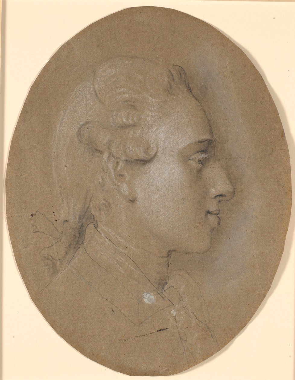 Frederik VI como jovem príncipe herdeiro. De perfil à direita de Jens Juel