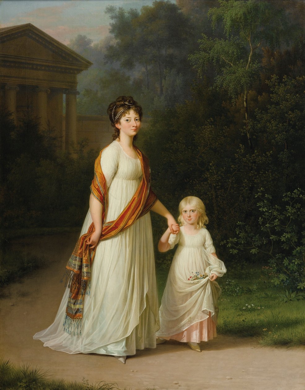 Marie Sophie Frederikke, Princesa da Dinamarca e a sua filha, a Princesa Carolina de Jens Juel