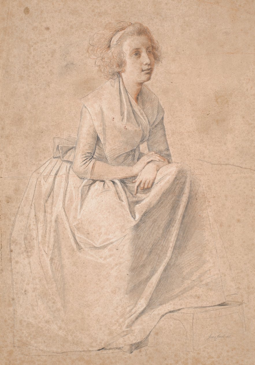 Rosine Juel, nascida Dørschel; estudo para retrato duplo de Juel e sua esposa no cavalete de Jens Juel
