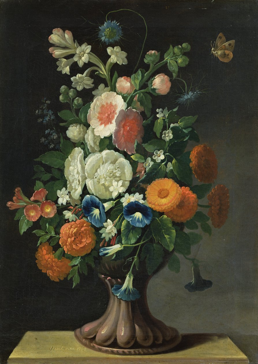 Ainda vida com flores, 1764 de Jens Juel