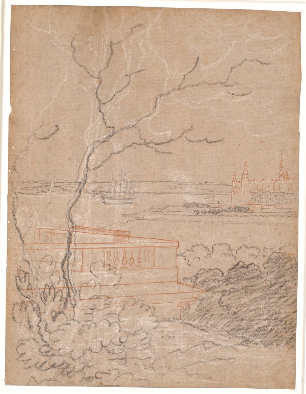 Vista de Marienlyst sobre Kronborg de Jens Juel