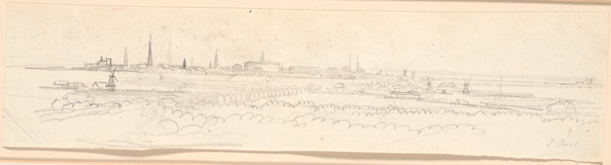 A vista de Copenhague vista da colina de Frederiksberg. Estudo de fundo para um retrato de Frederik VI como príncipe herdeiro de Jens Juel