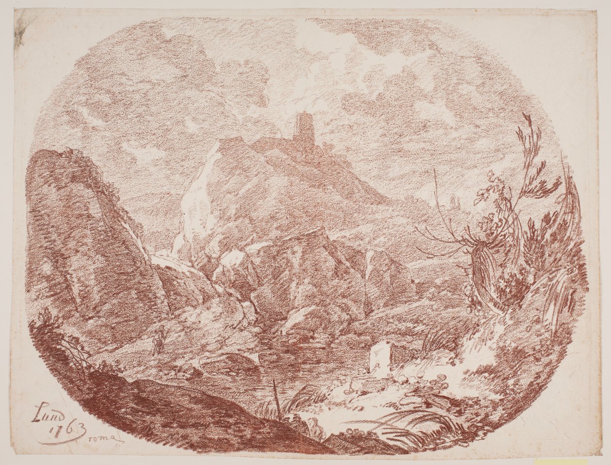 paisagem de fantasia italiana de Jens Petersen Lund