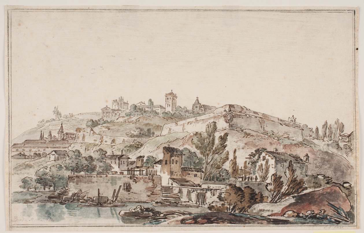 Perspectiva romana com muralha e igrejas de Jens Petersen Lund
