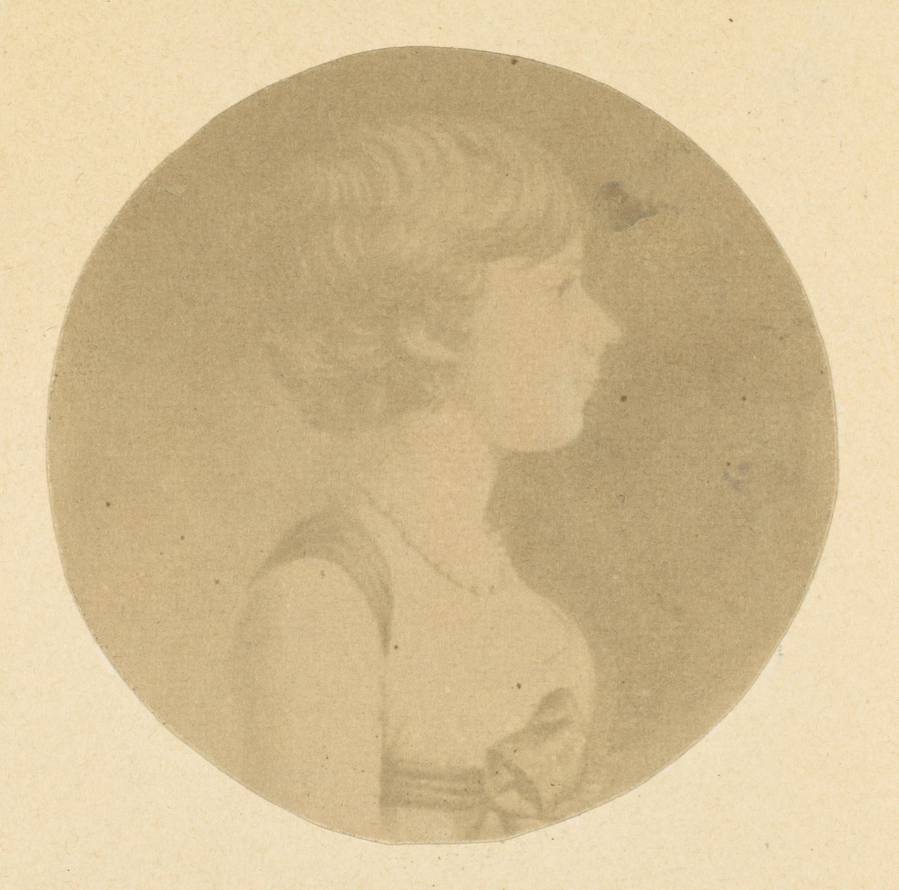 Retrato mezzotinto de uma garota de perfil, da coleção de retratos de St. Memin, 1862. de Jeremiah Gurney