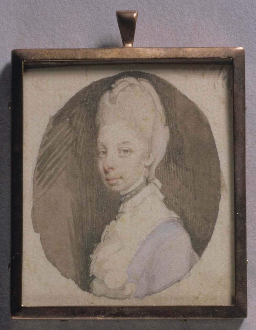 Miniatura do retrato da rainha Charlotte, c.1772 (wc no marfim) de Jeremiah Meyer