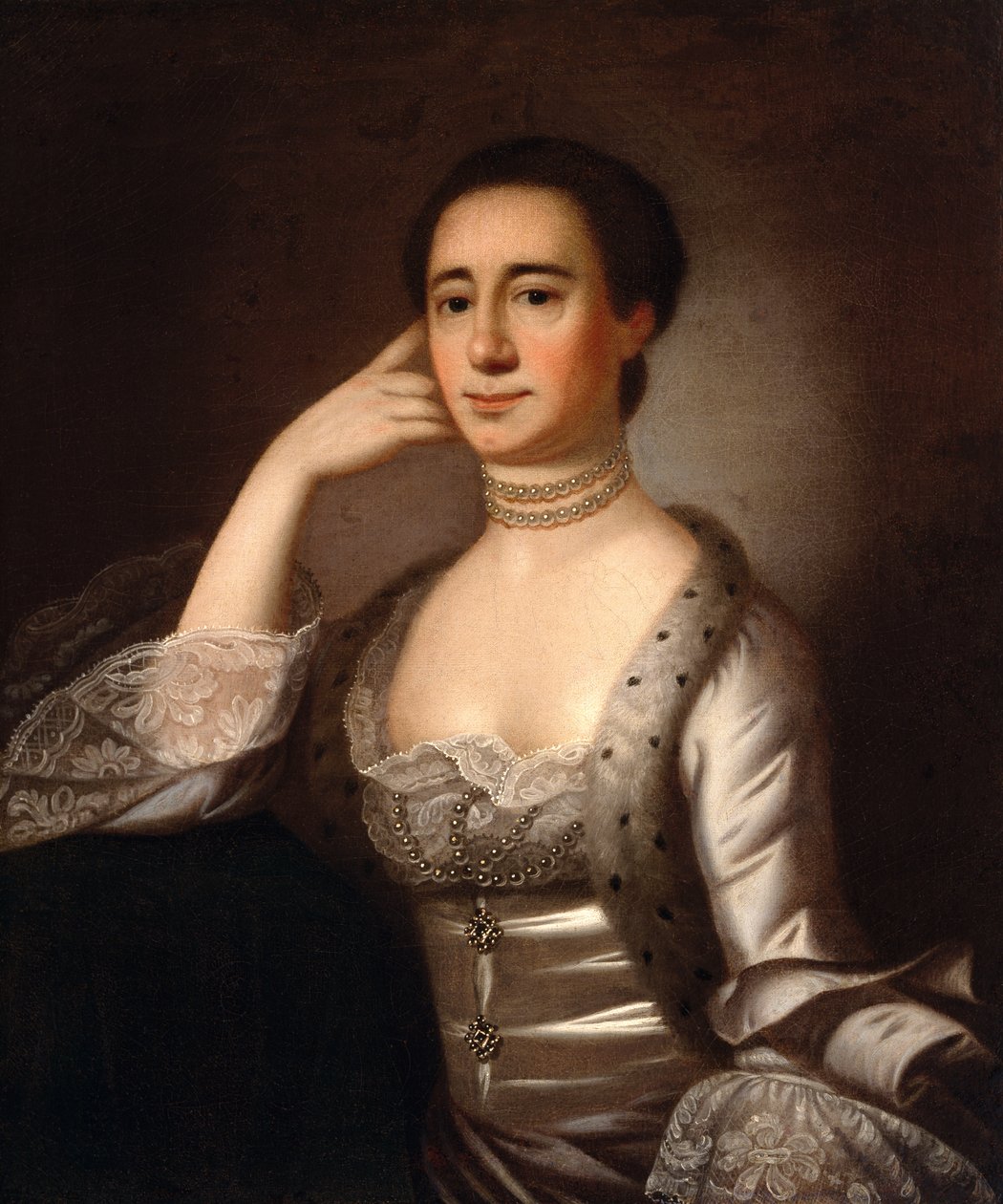 Retrato da Sra. John Champneys, c.1763 de Jeremiah Theus