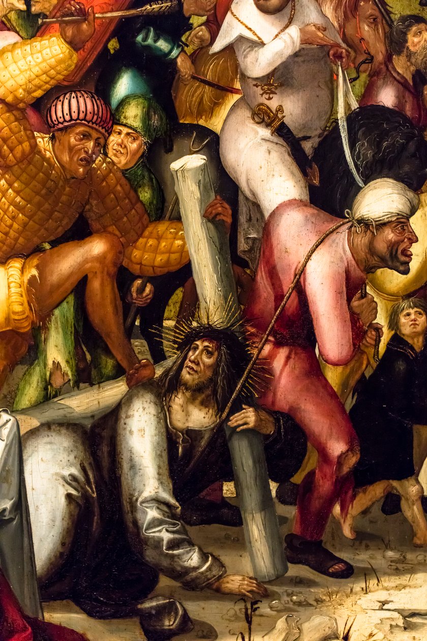 Carregamento da Cruz, c. 1515 (têmpera e óleo sobre madeira de coníferas) de Jerg Ratgeb