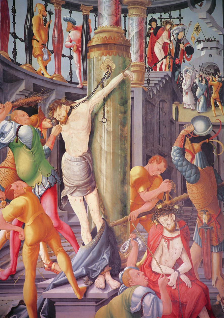 A zombaria de Cristo, do retábulo de Herrenberg, 1521 de Jerg Ratgeb