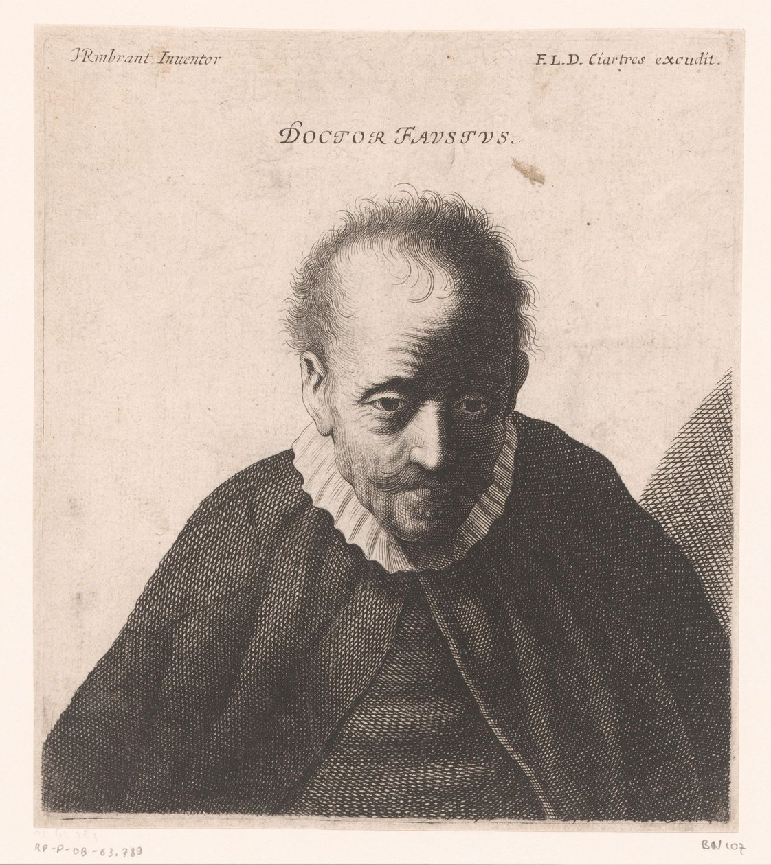 Retrato do doutor Fausto Doutor Fausto. (título no objeto) Bustos de filósofos e reis (título da série) de Jerôme David (attributed to)