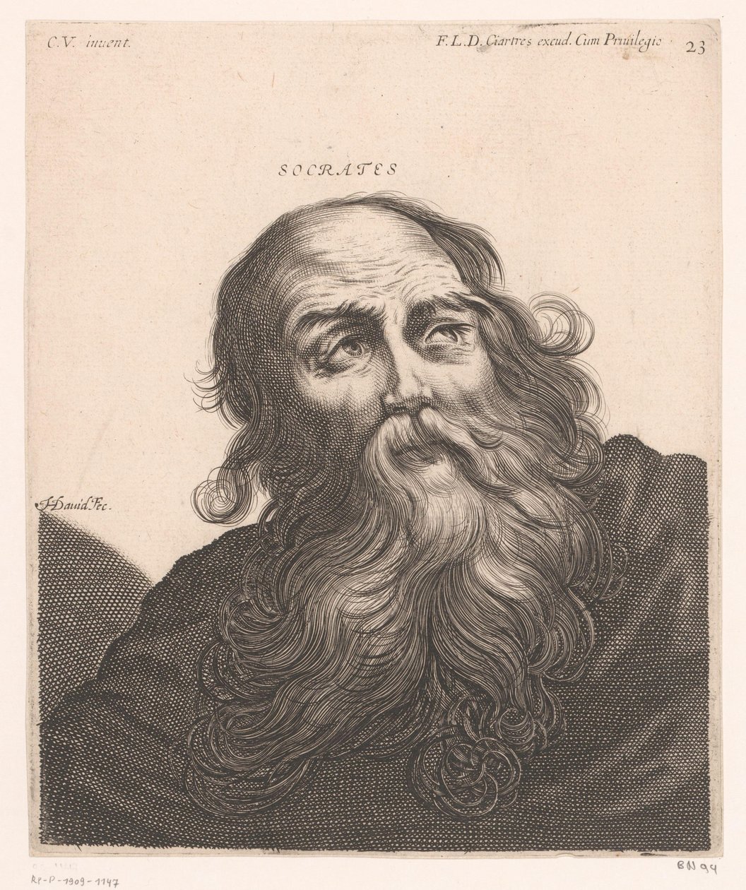 Retrato de Sócrates
Sócrates (título sobre o objecto)
Bustos de filósofos e reis (título da série) de Jerôme David
