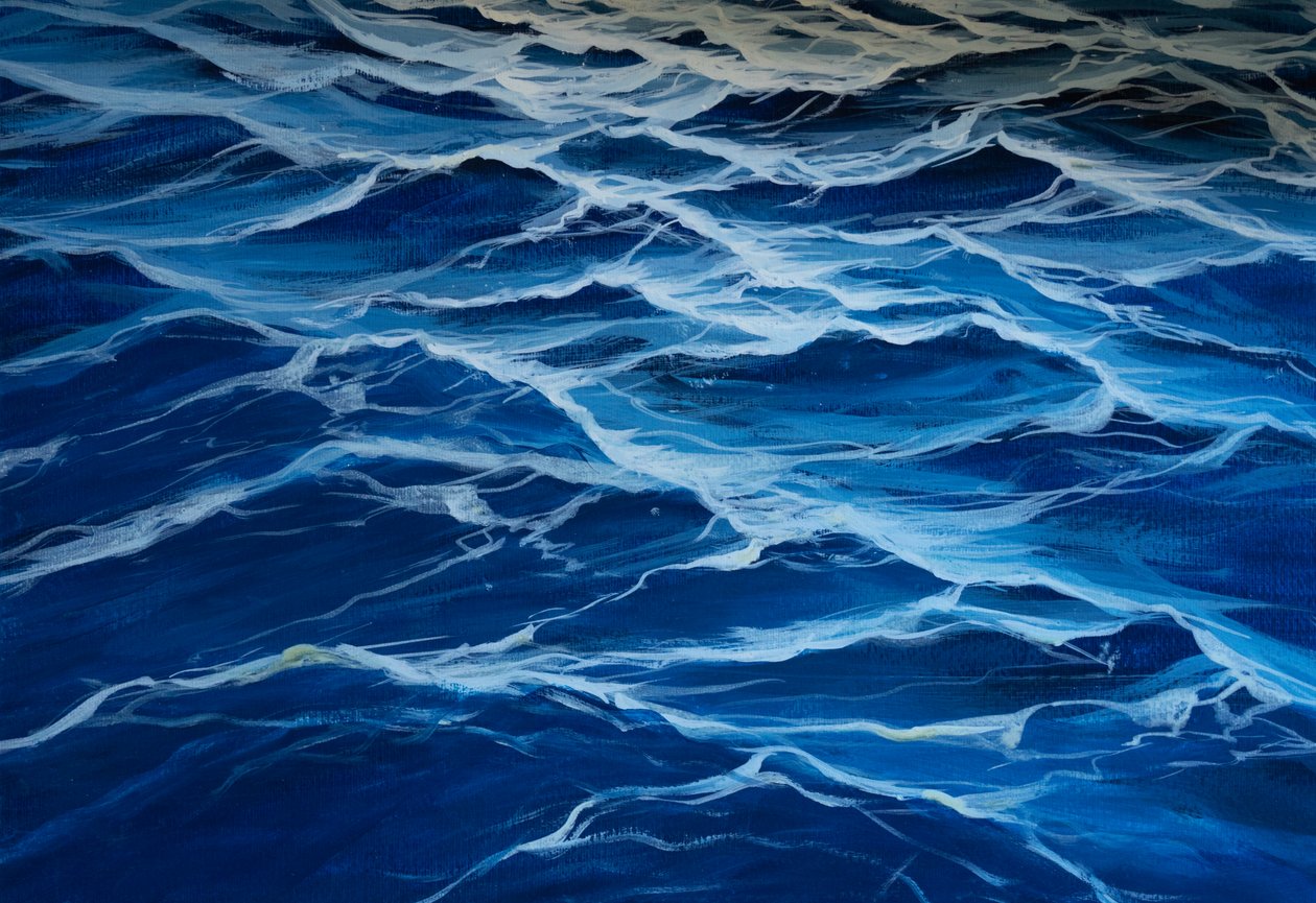 Mar azul, 2020 (têmpera sobre papel) de Jerome Glomaud