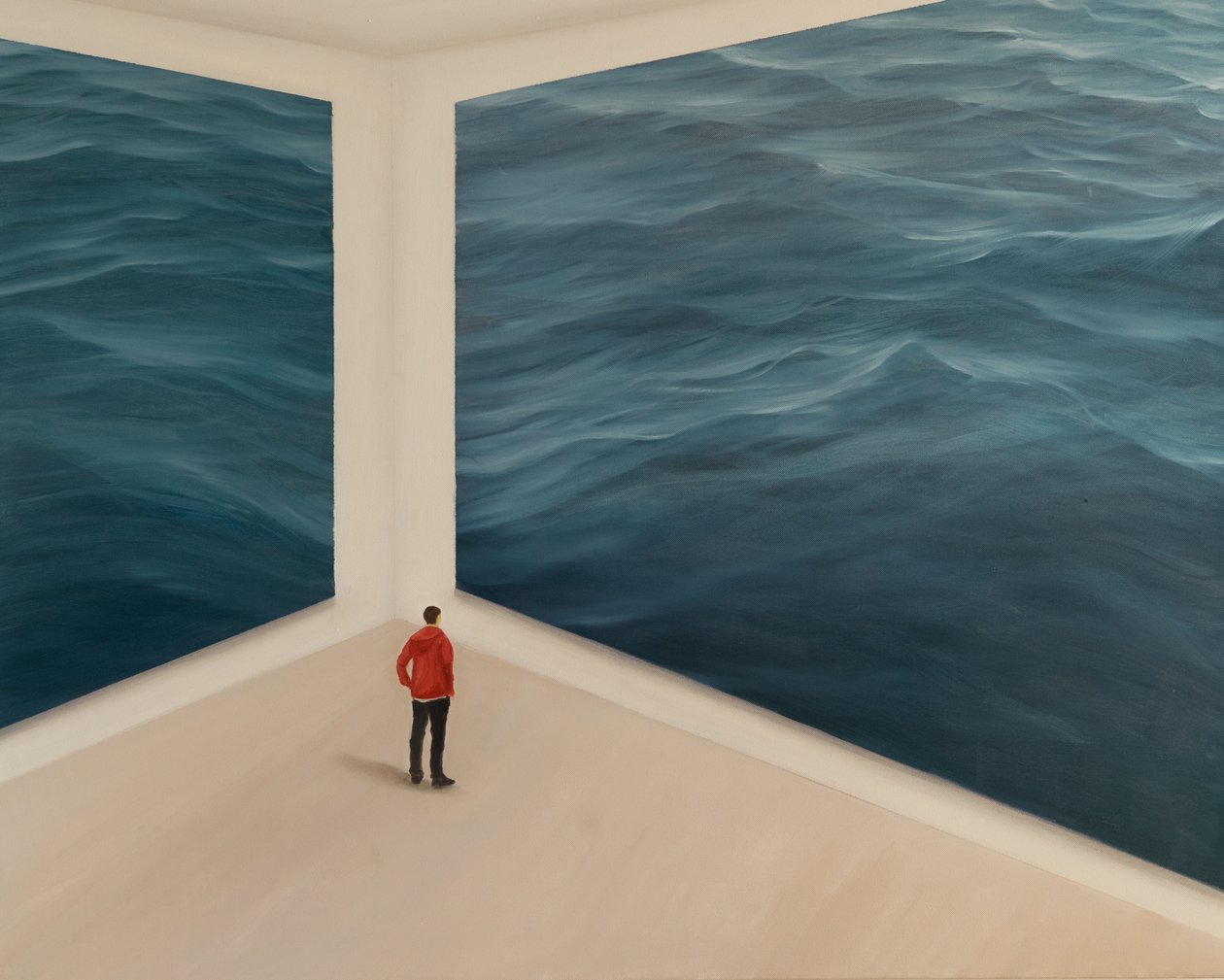 Olhar o mar, 2019 (óleo sobre tela) de Jerome Glomaud