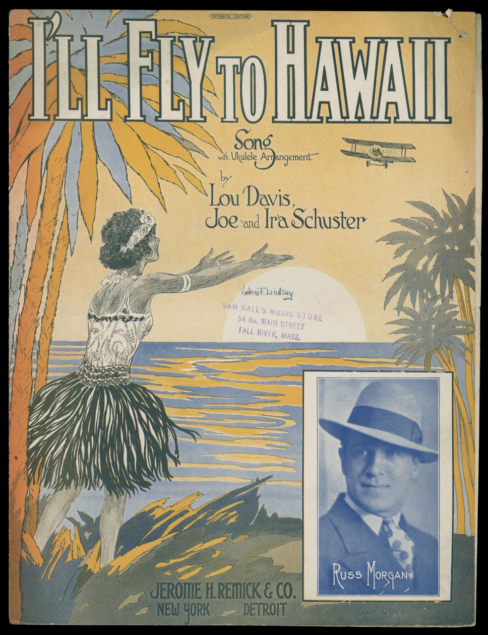 Ill Fly to Hawaii, c.1770-1959 (gravura) de Jerome H. Remick & Co.