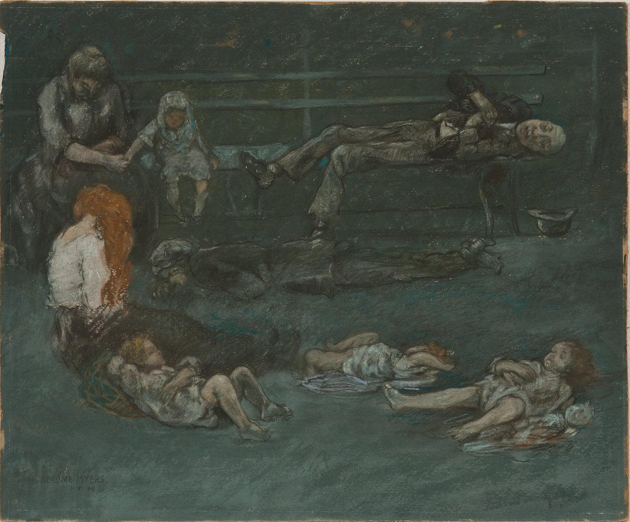Banco de jardim à noite de Jerome Myers