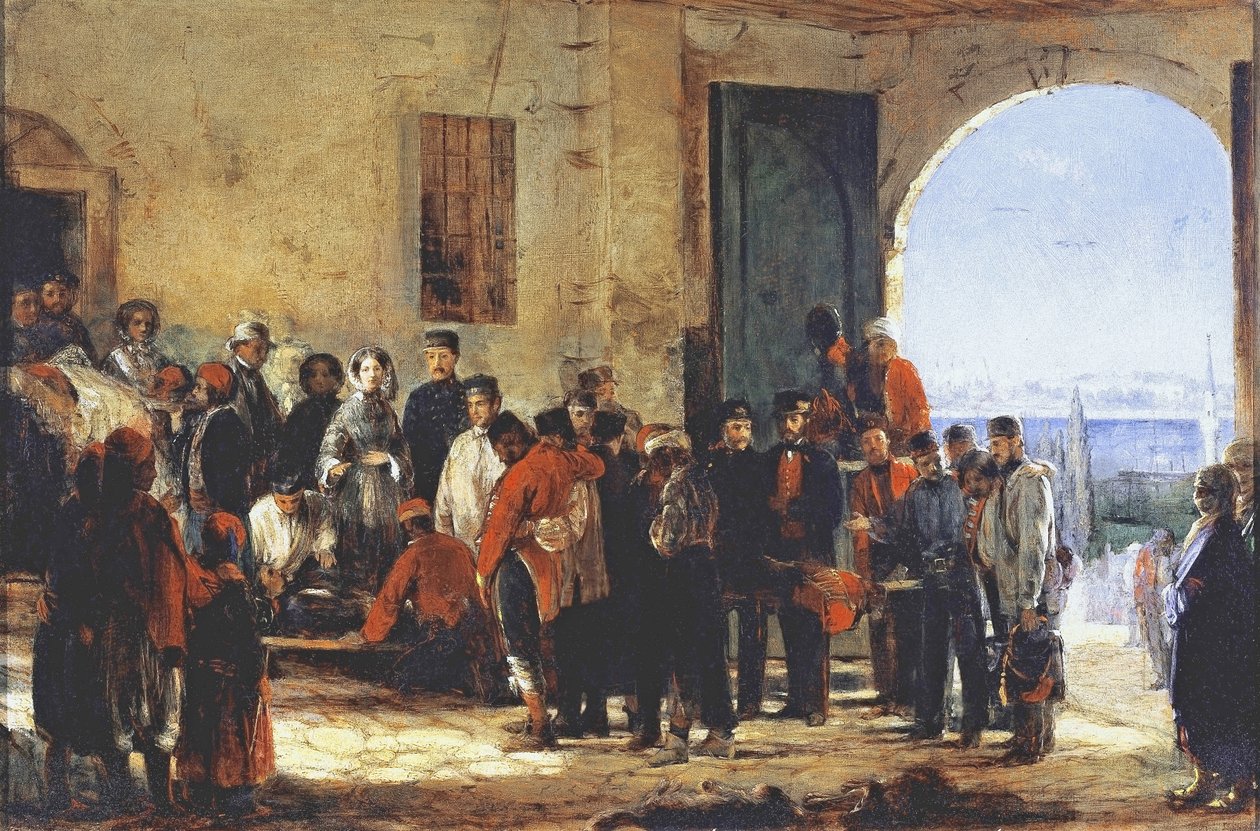 A Guerra da Criméia: a enfermeira Florence Nightingale no Hospital de Scutari, na Turquia, 1856 de Jerry Barrett