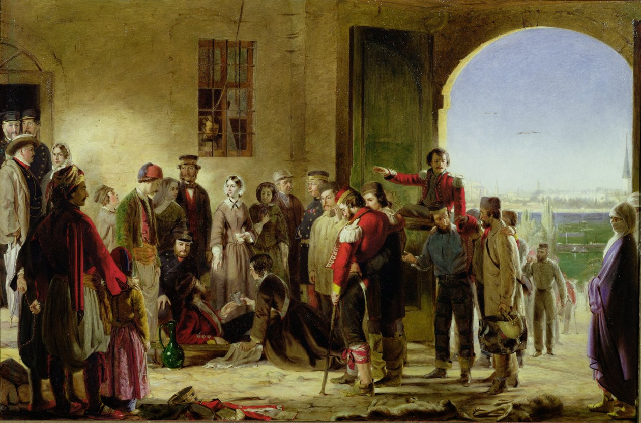 A Missão da Misericórdia: Florence Nightingale recebendo os feridos em Scutari de Jerry Barrett