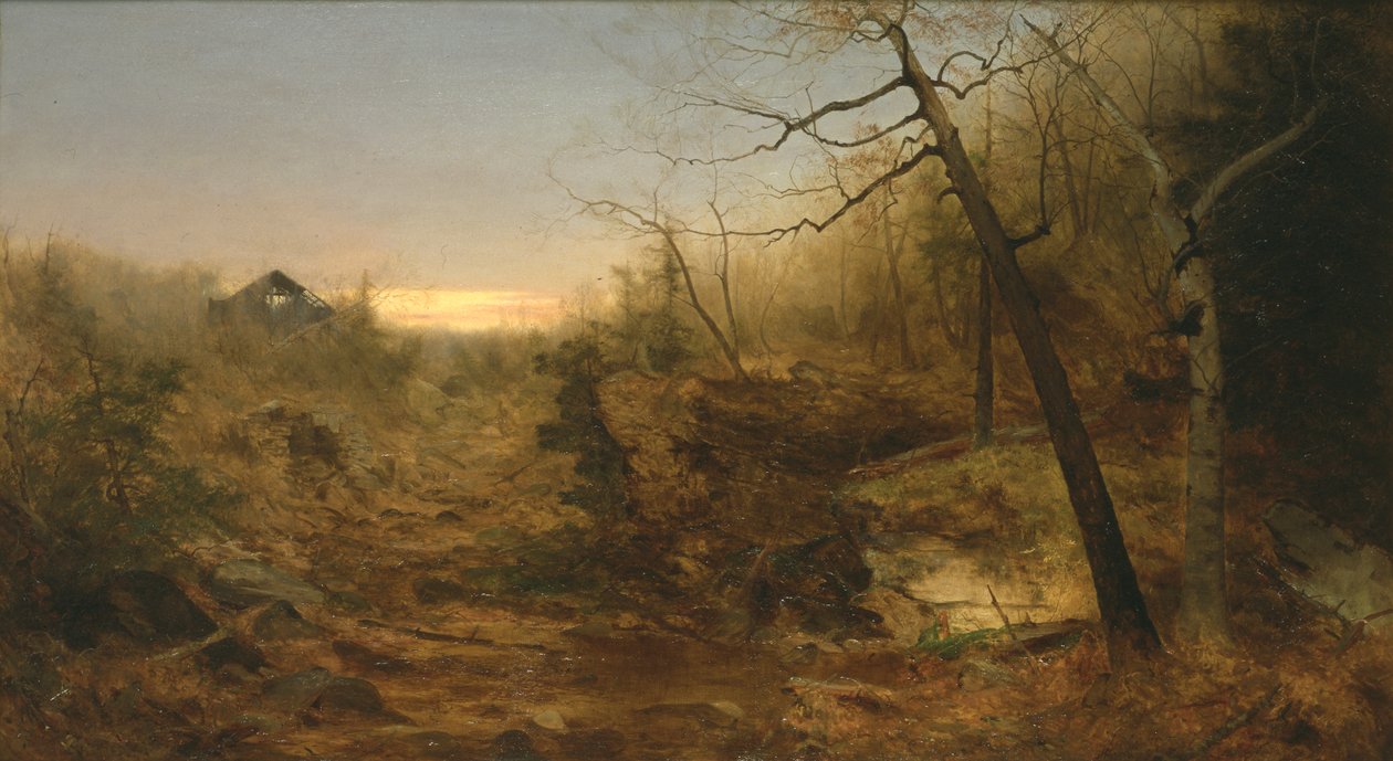 Outono, córrego do moinho, 1860 de Jervis McEntee