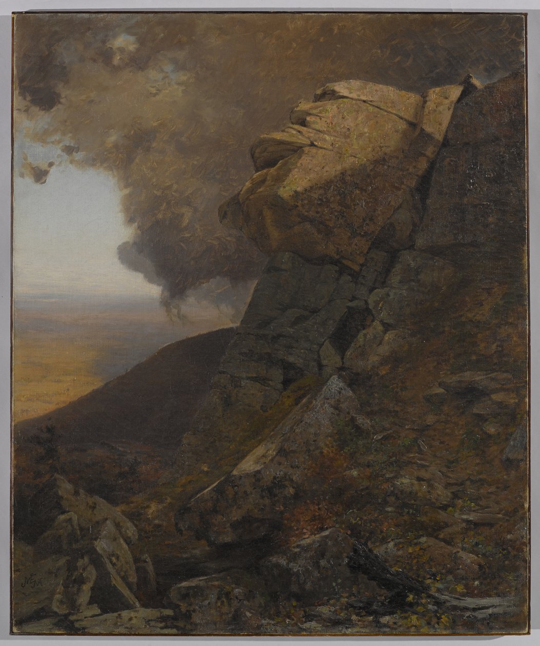 Um penhasco na Kaatskills, c.1863 de Jervis McEntee