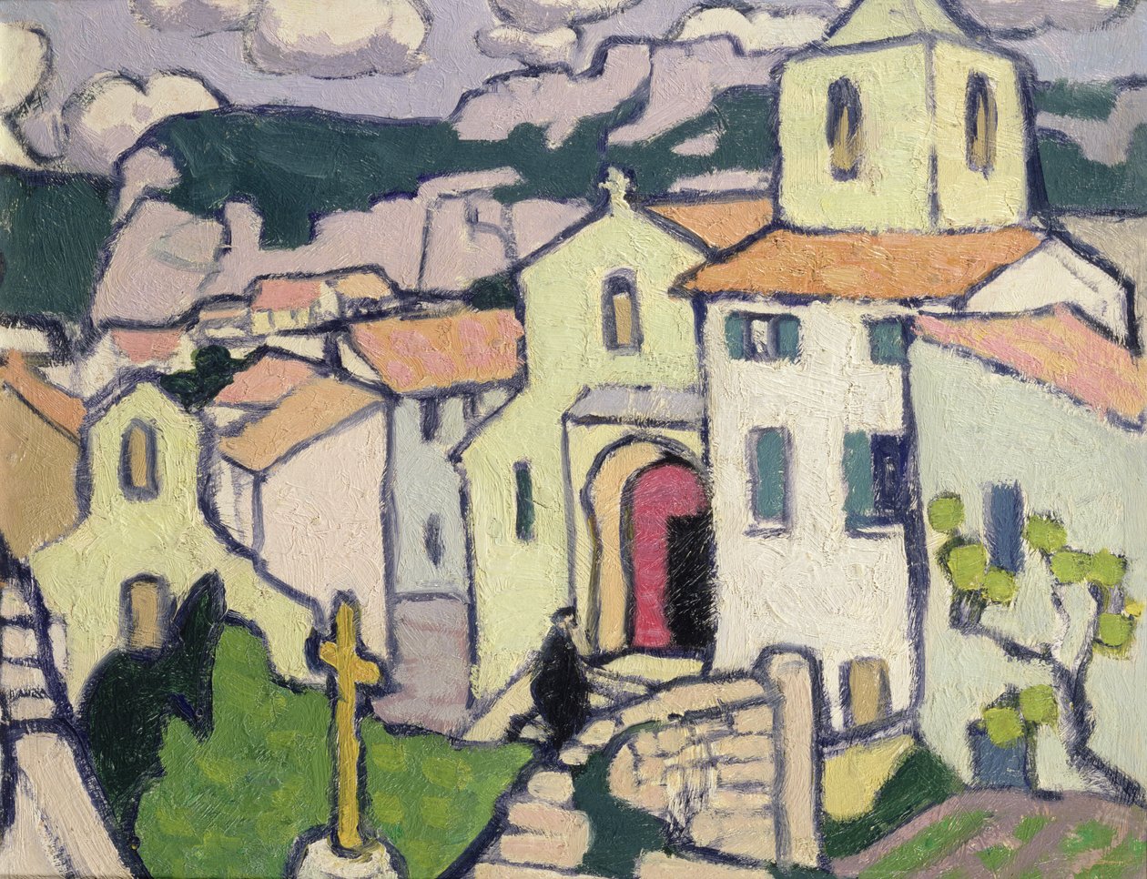 Les Baux, o padre entra em sua igreja, c.1911 de Jessica Stewart Dismorr