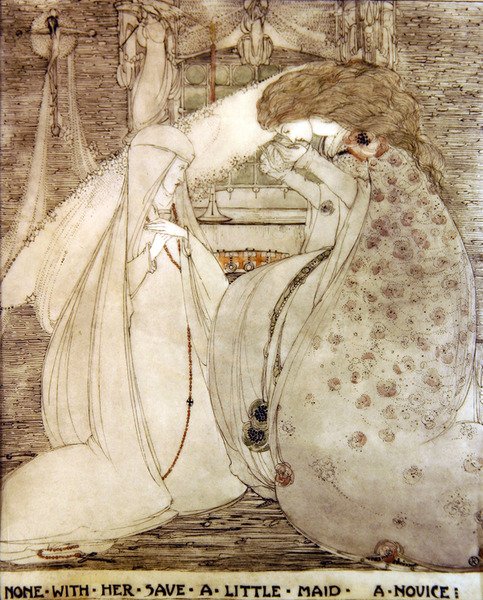 Nenhum com ela Save a Little Maid (caneta, tinta e lavagem no papel) de Jessie Marion King