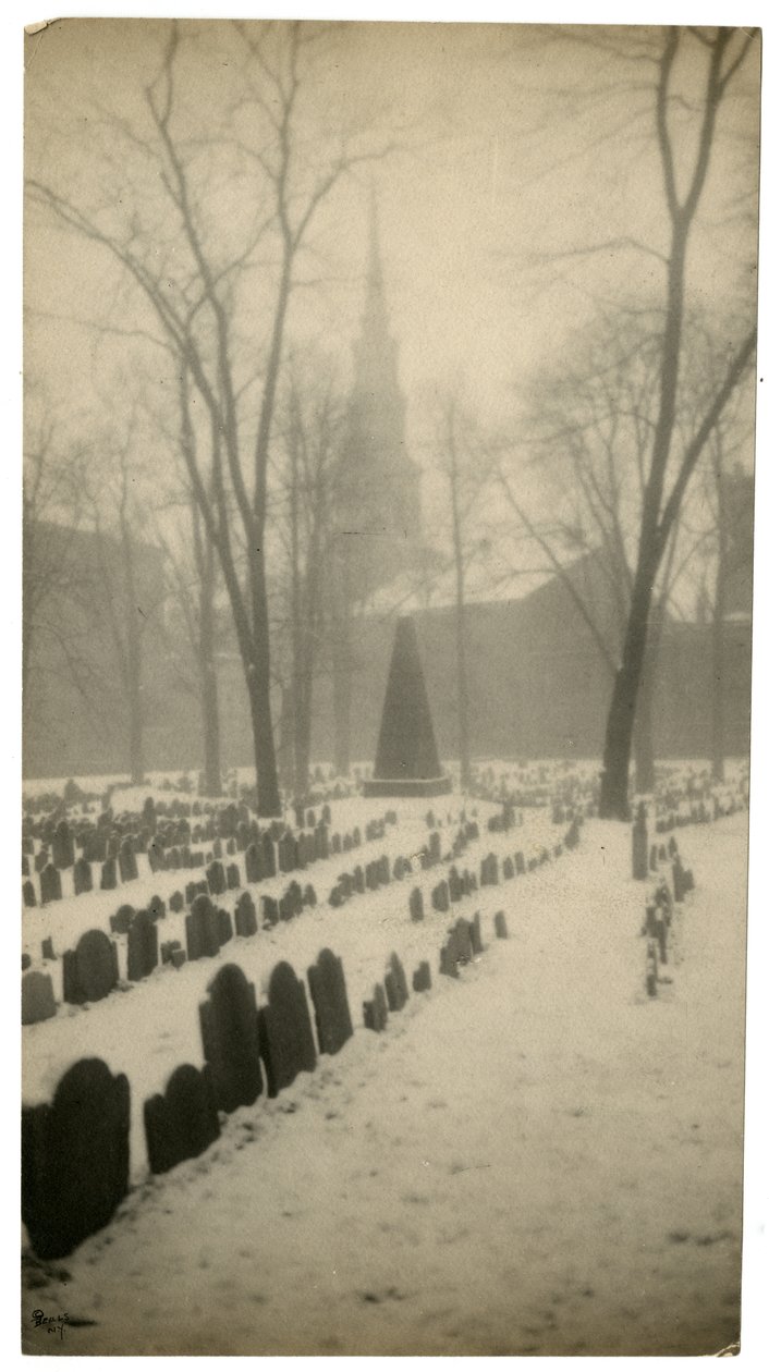 Old Granary Burying Ground Boston, USA, c.1902-10 (foto em prata gelatina) de Jessie Tarbox Beals