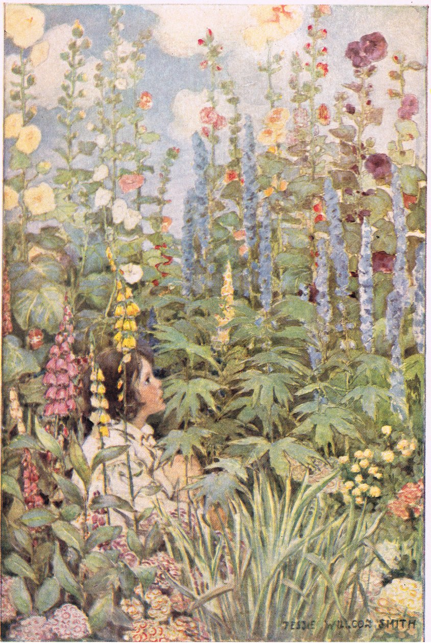 Uma criança em flores silvestres, de 