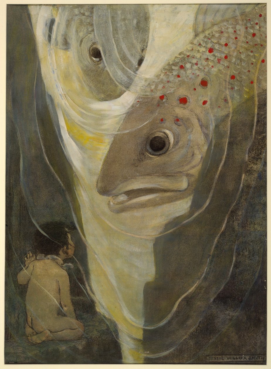 Oh, não me magoem! chorou o Tom. Eu só quero olhar para ti; és tão bonito, de The Water Babies de Charles Kingsley, pub. 1916 (cor litho) de Jessie Willcox Smith