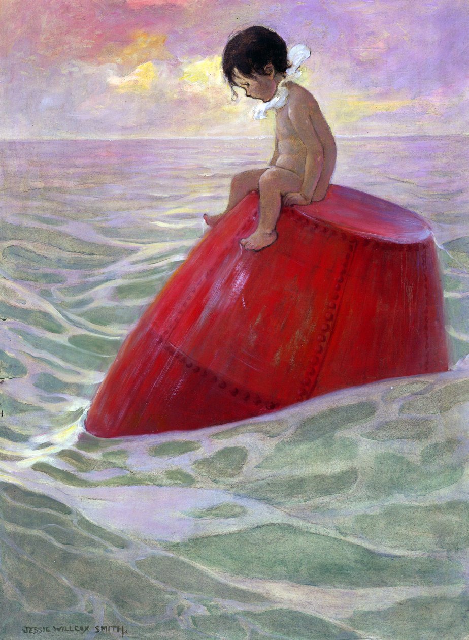 Tom sentou-se sobre a bóia longos dias de Jessie Willcox Smith