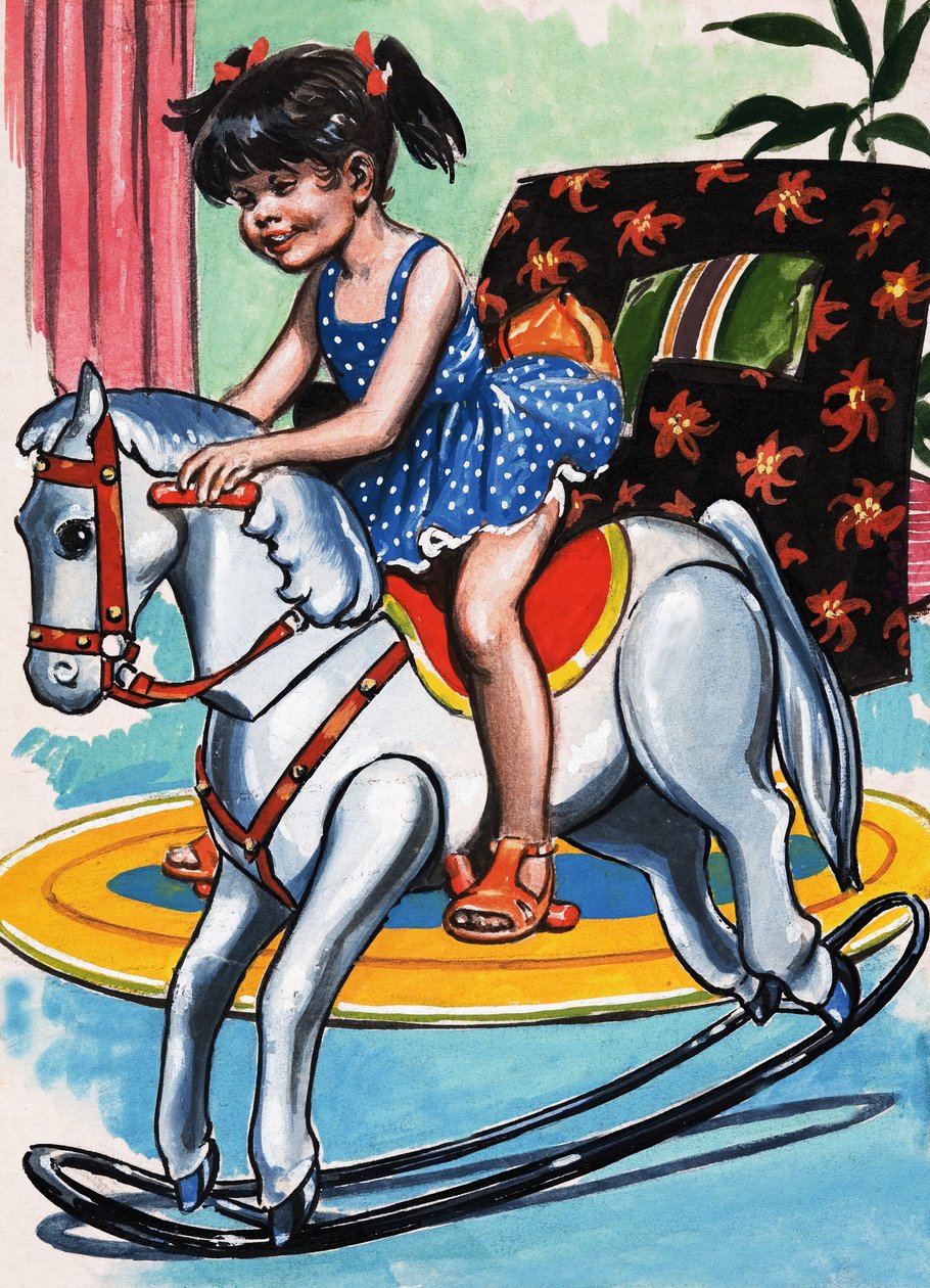 Rapariga no cavalo de baloiço de Jesus Blasco