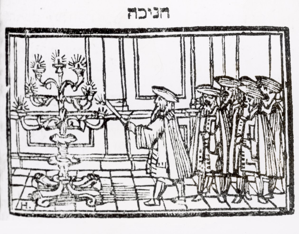 Acendendo a Menorá de Jewish School