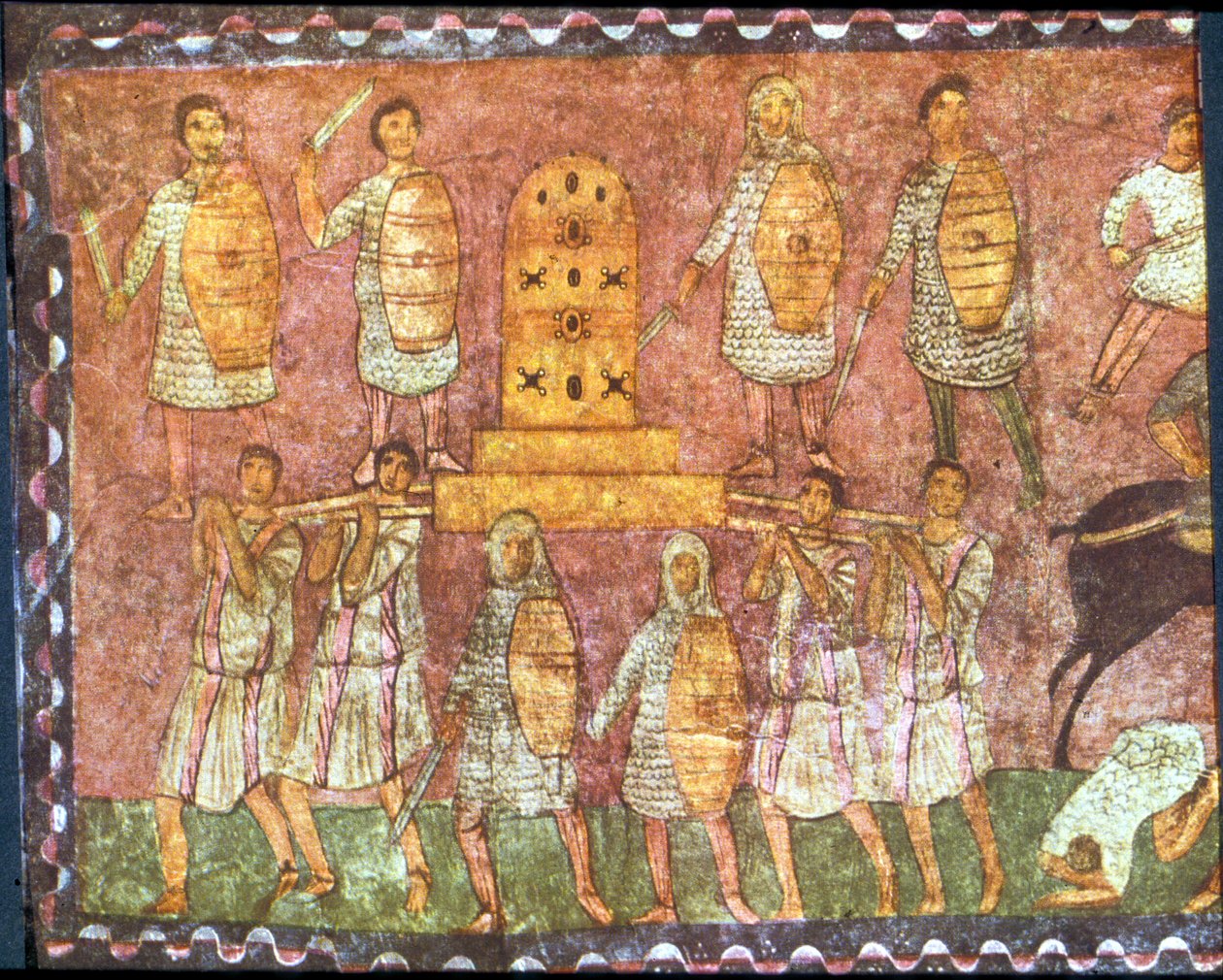 A Batalha de Eben-Ezer (tempera sobre gesso) de Jewish School