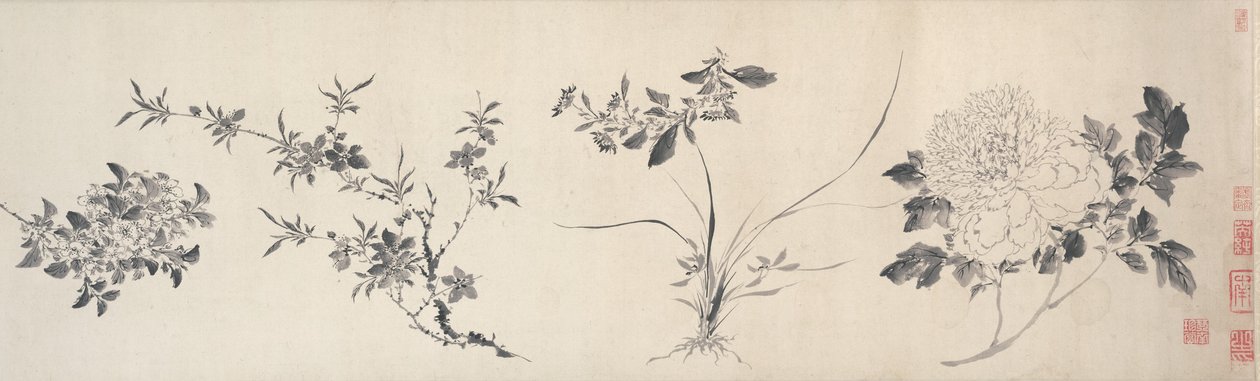 Flores das quatro estações, dinastia Ming de Jiayan Chen