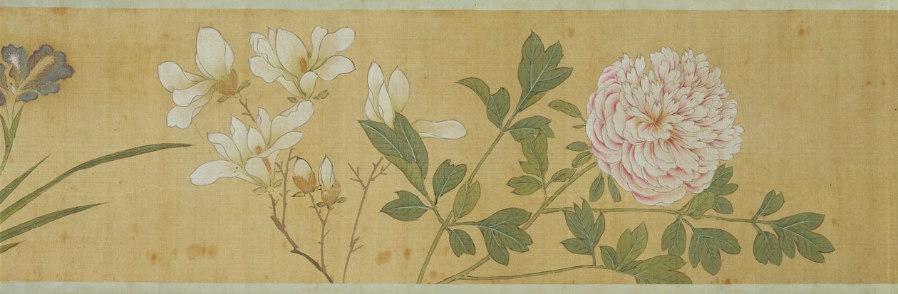 Cem Flores, início do século XVII (pintado de seda) (detalhe: ver também 207347-58) de Jiayan Chen