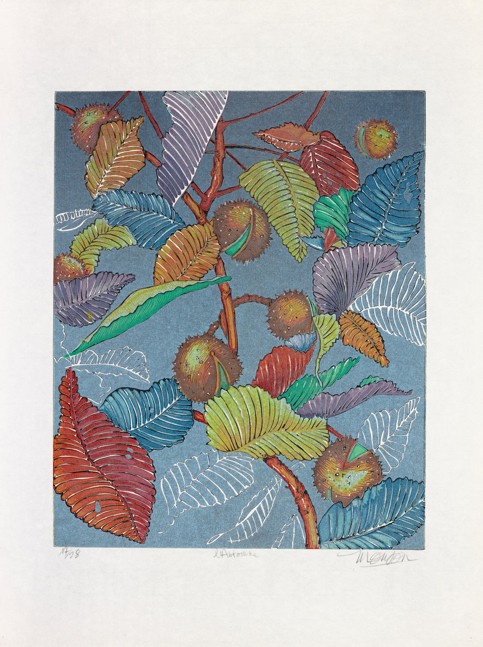 outono, 2019 (xilogravura) de Jim Monson