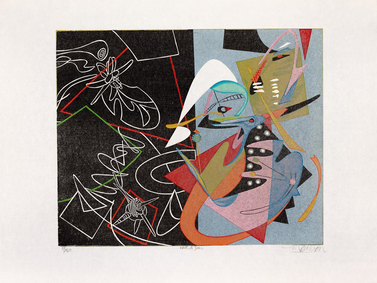 Noite e Dia, 2016 (xilogravura) de Jim Monson