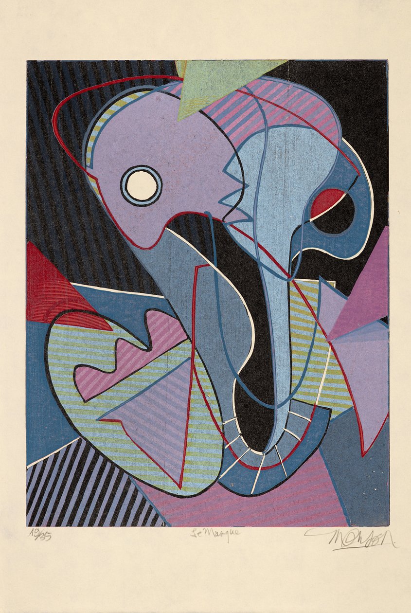 A Máscara, 2019 (xilogravura) de Jim Monson