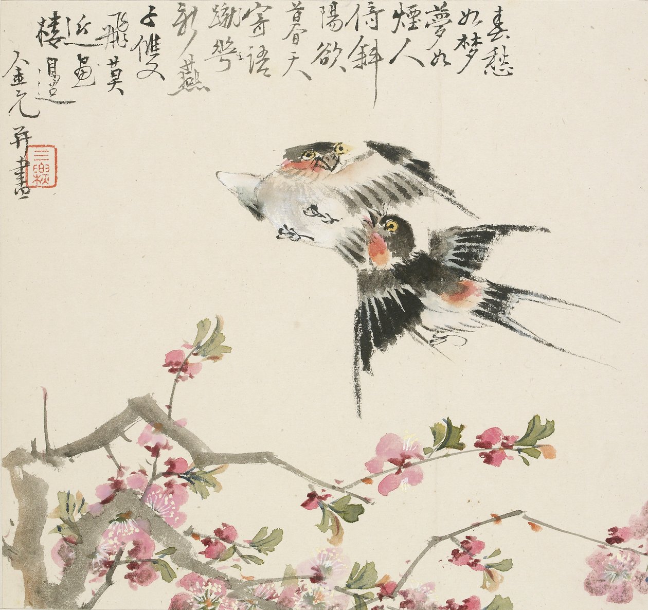 Um par de andorinhas, 1857 de Jin Yuan