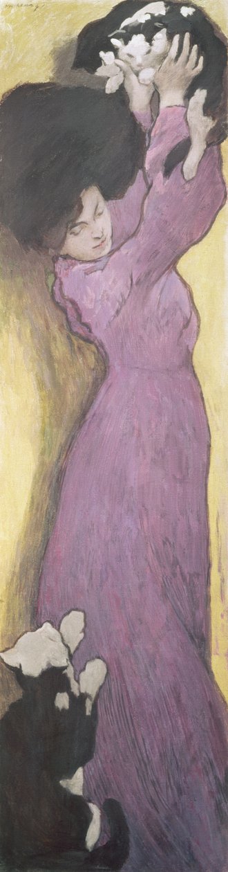 Mulher com gatos (pastel) de János Vaszary