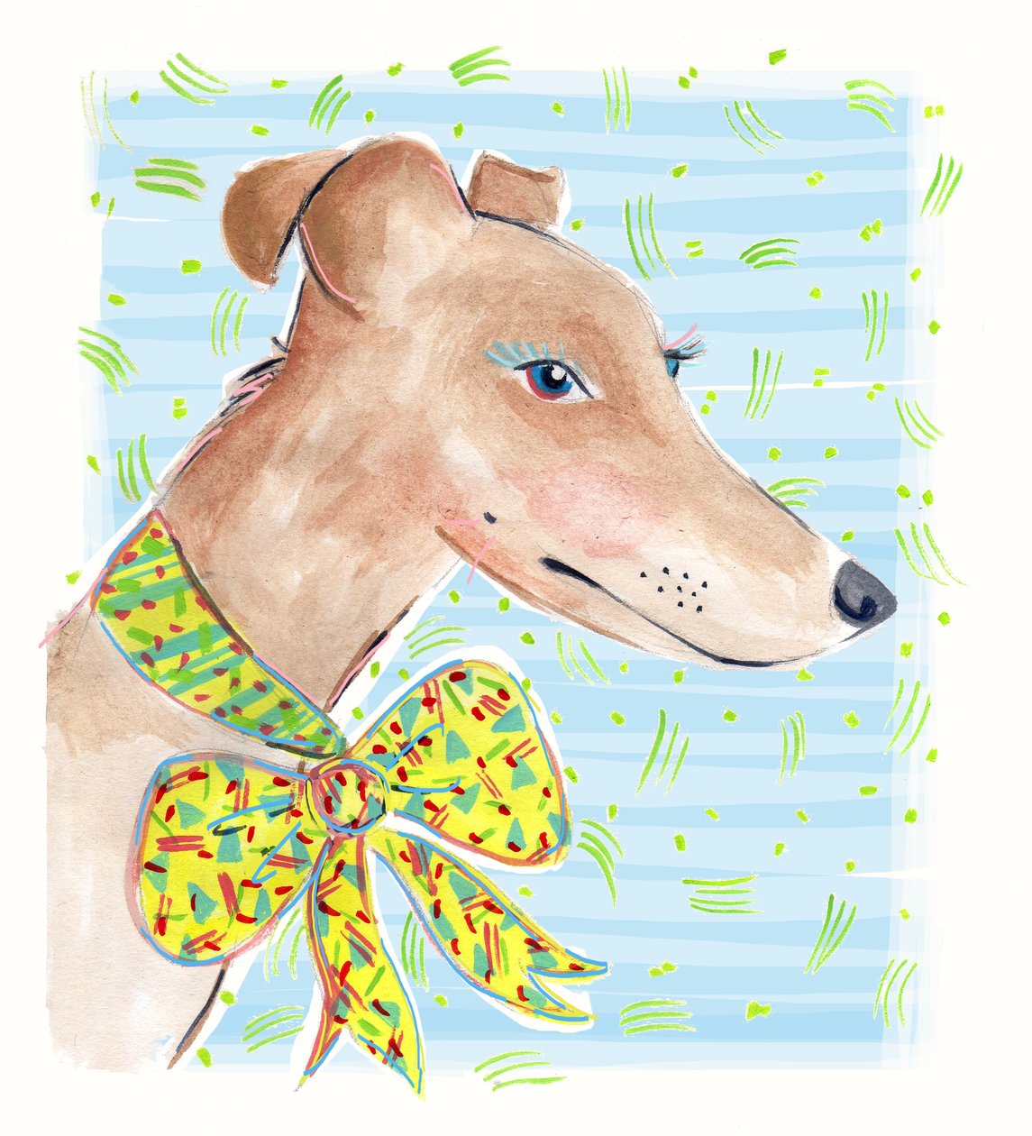 Galgo, 2015 (aguarela sobre papel) de Jo Chambers