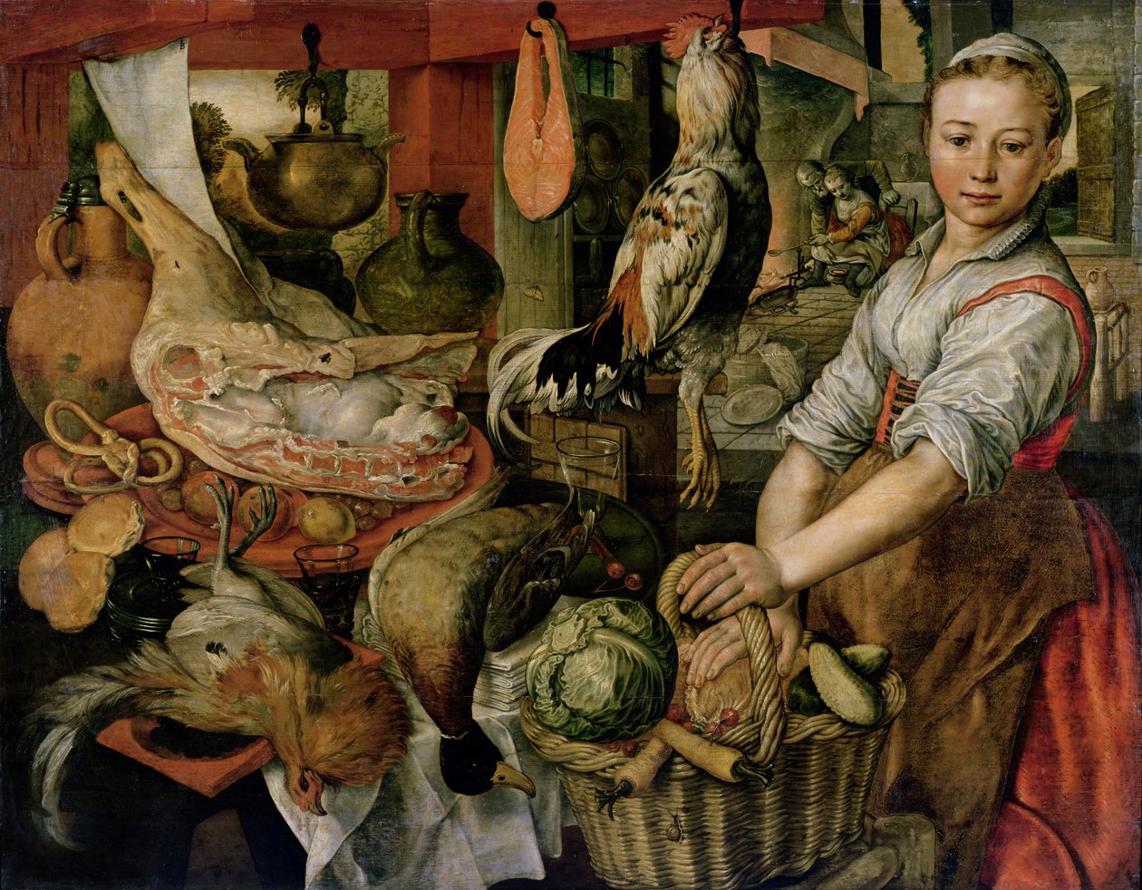 Cozinha Interior, 1566 de Joachim Beuckelaer