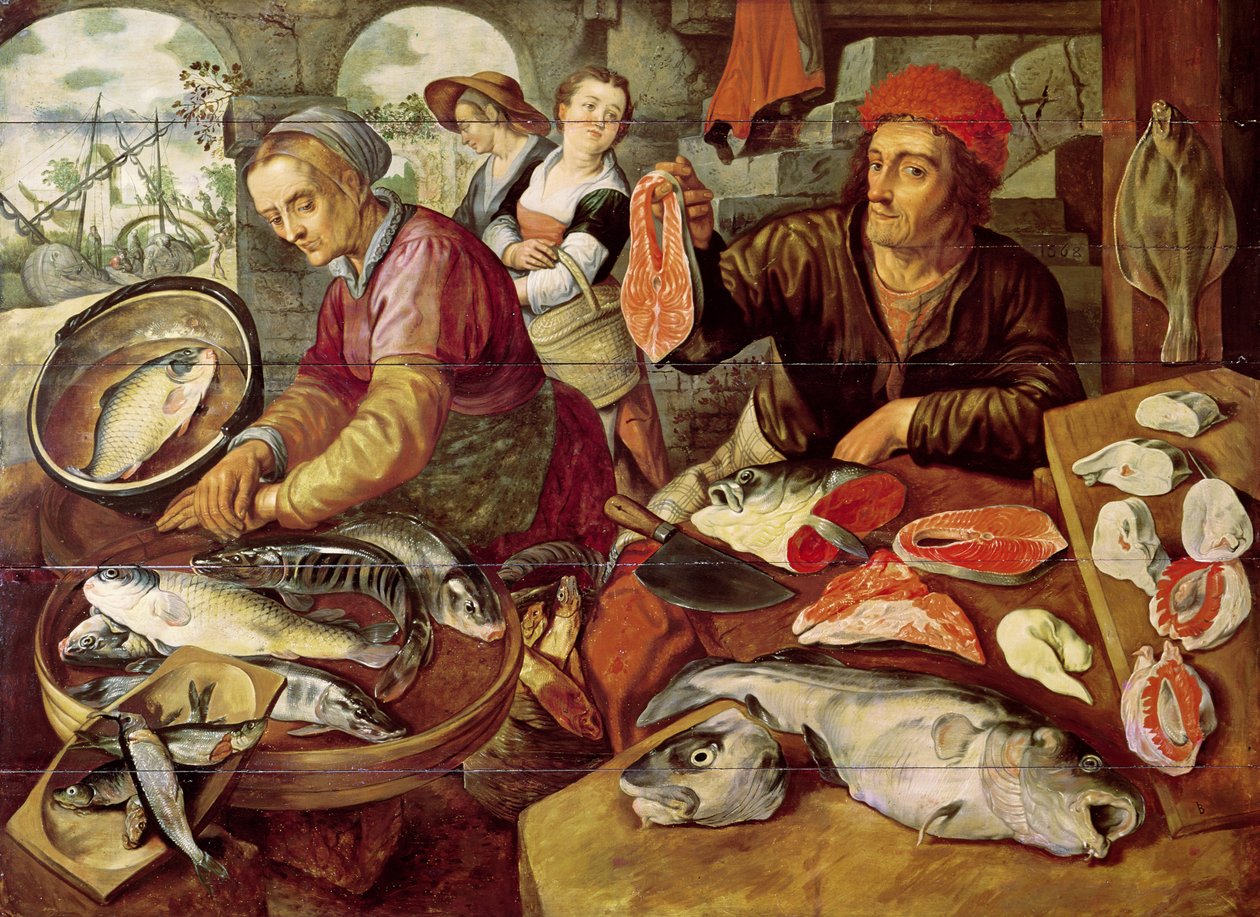 O mercado de peixe de Joachim Bueckelaer