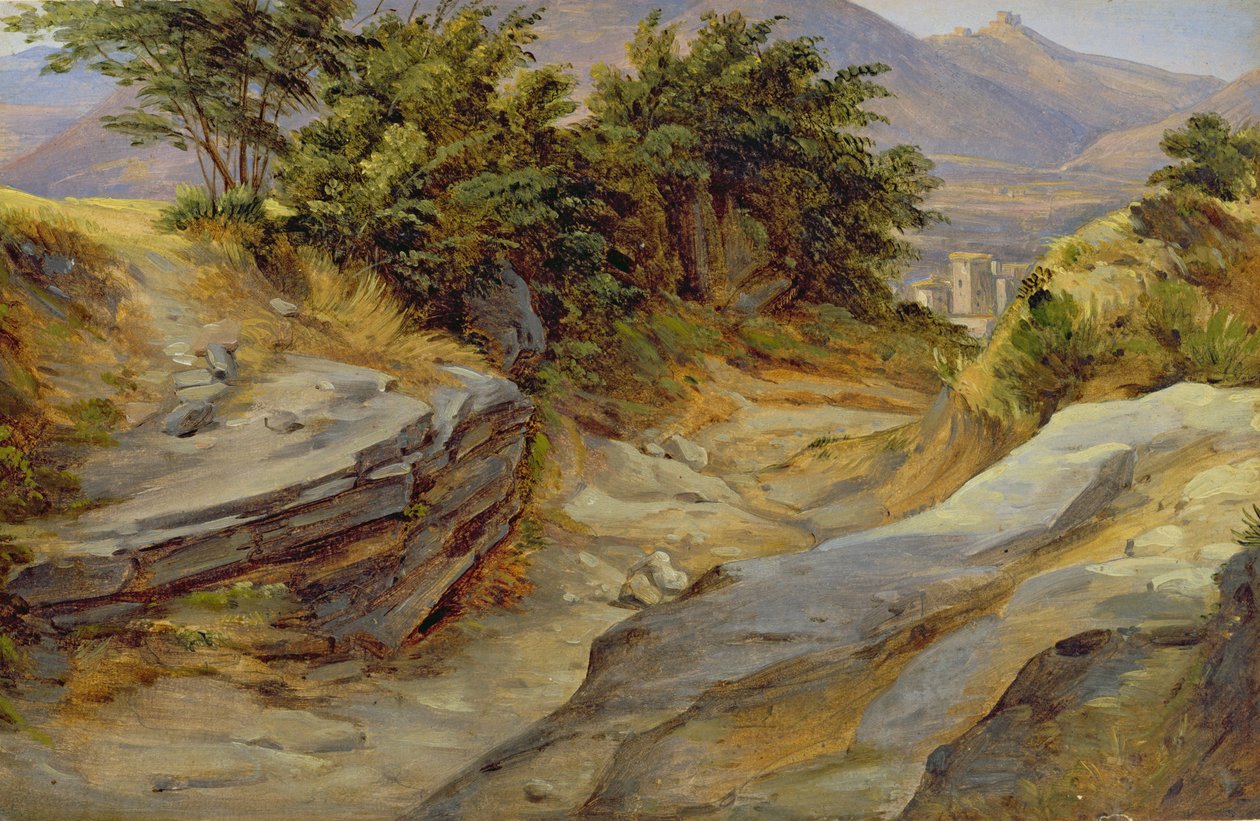 Paisagem de montanha italiana, c.1824 (wc no papel) de Joachim Faber