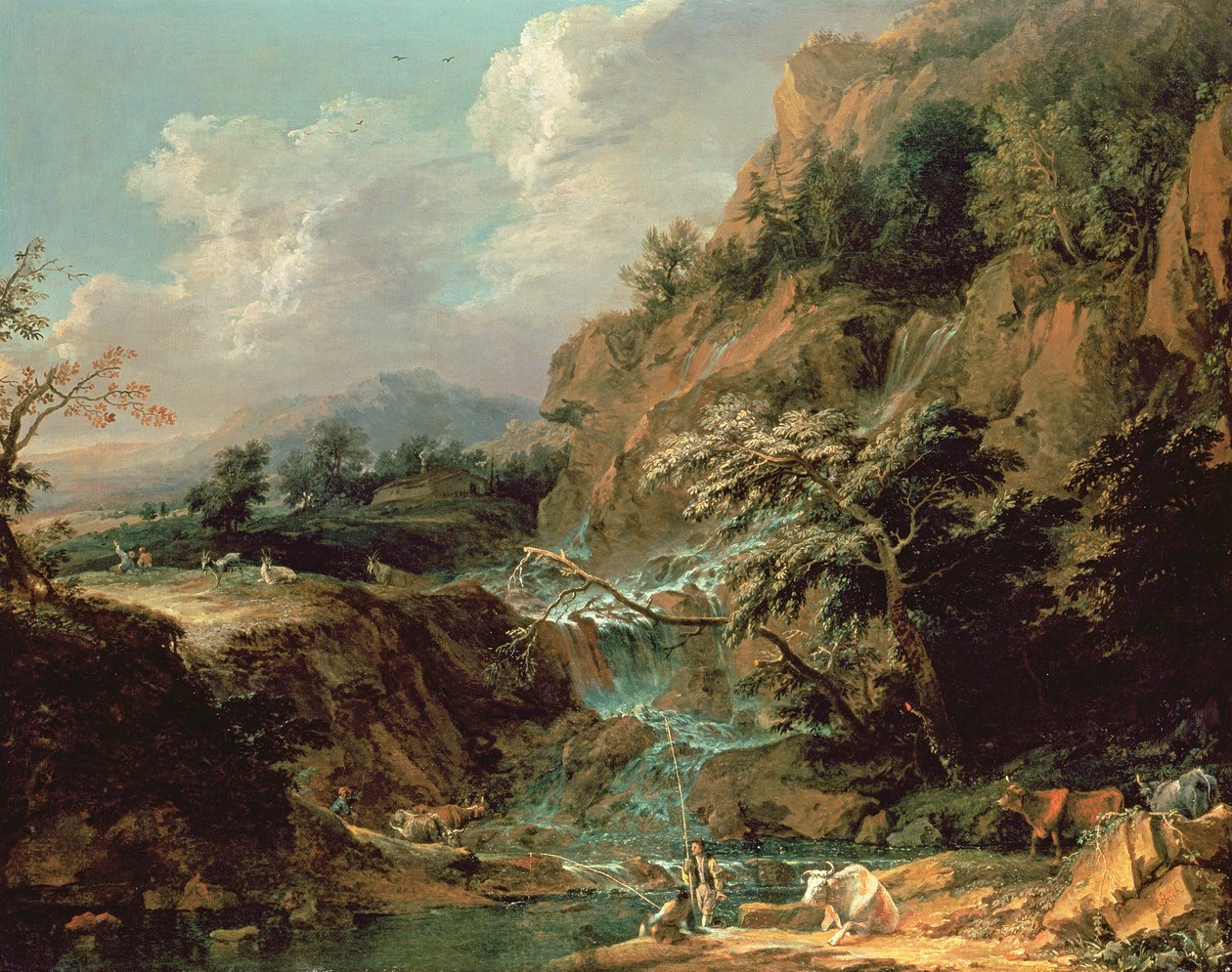 Paisagem com cascata de Joachim Franz Beich