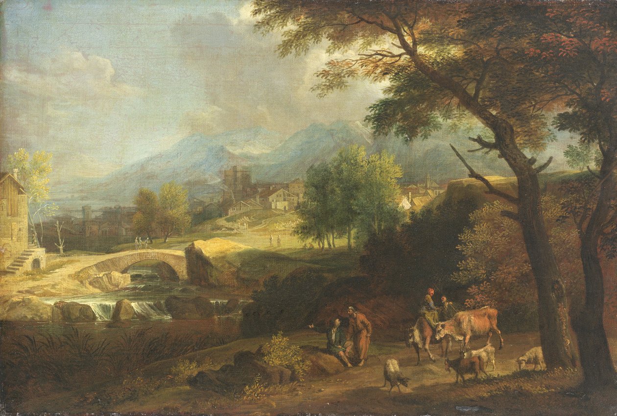 Pastores em uma paisagem de Joachim Franz Beich