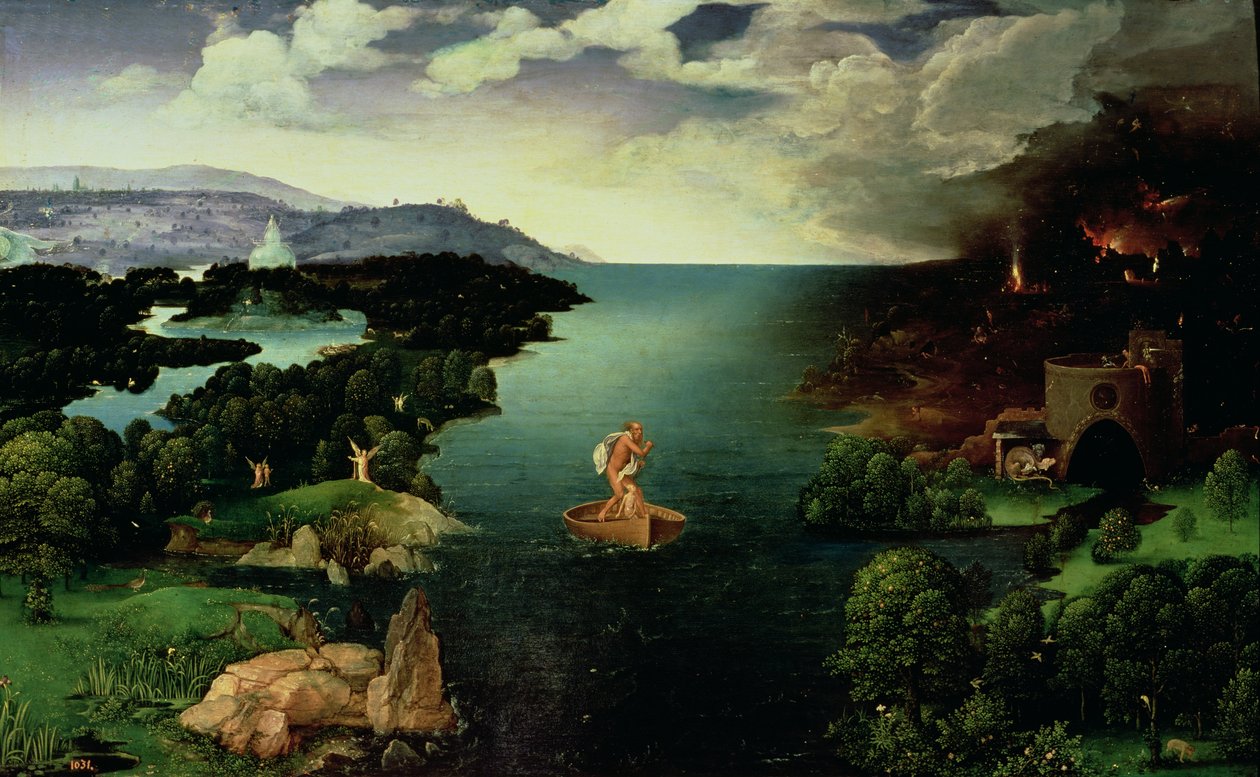Charon Atravessando o rio Styx, 1515-24 de Joachim Patinir