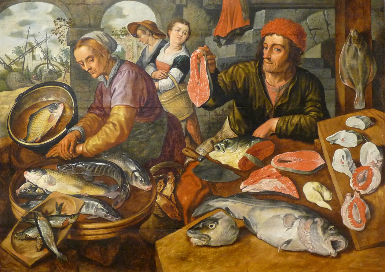 Francês: Le Marché aux poissons Mercado de peixe de Joachim Beuckelaer