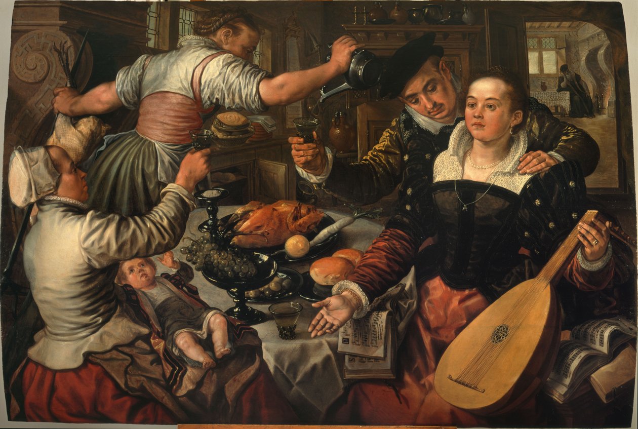 Cena de cozinha com concerto de Joachim Beuckelaer