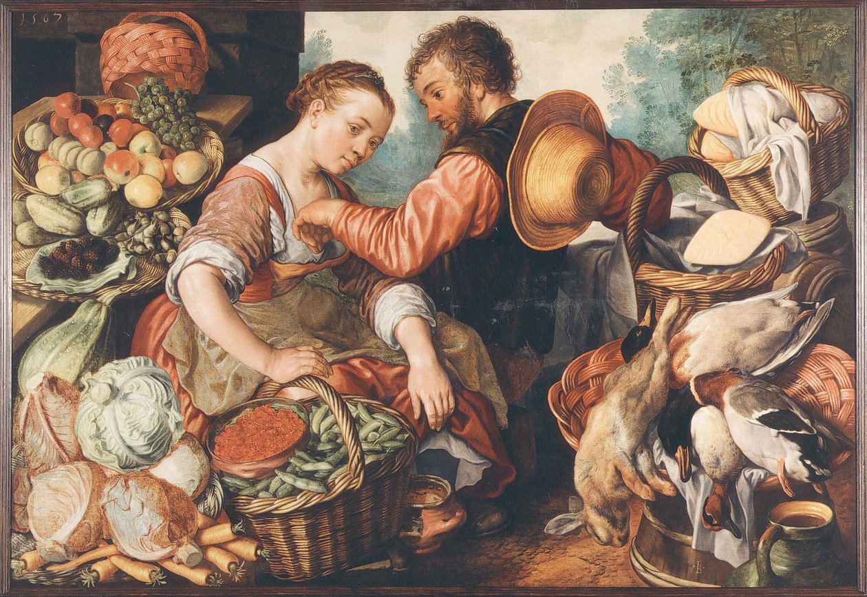 Cena do mercado, 1567. de Joachim Beuckelaer
